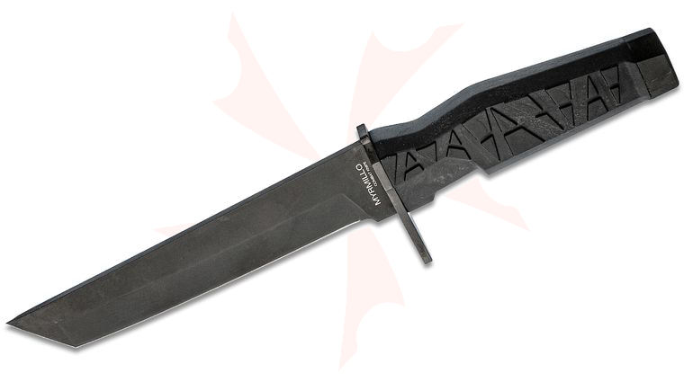 Maserin 961 Myrmillo Fixed Blade 6.94 inch N690 Black Tanto Blade, Black Forprene Handle and Nylon MOLLE Sheath