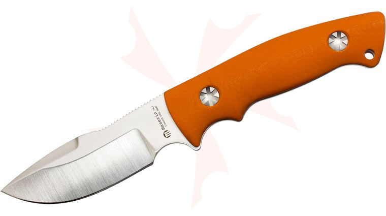 Maserin 986/G10A Hunter Fixed 3-3/4 inch N690 Blade, Orange G10 Handles