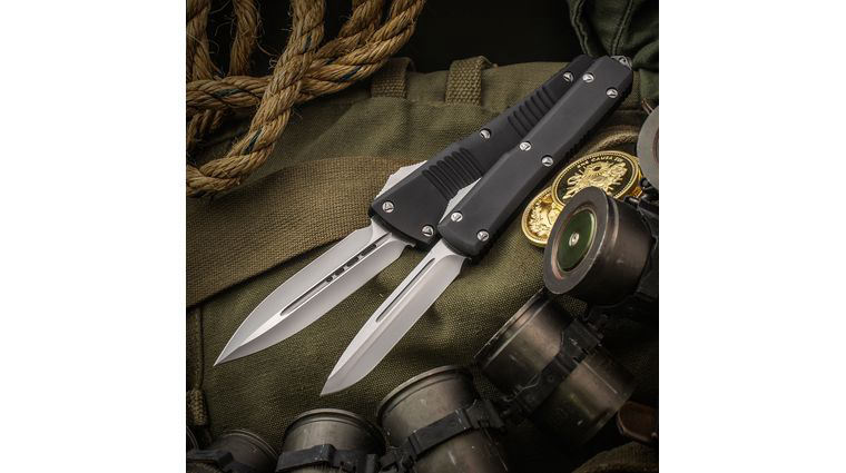 Marfione Custom Knives Custom Combat Troodon/Ultratech John Wick Continental Set with 3 Gold Challenge Coins and Pelican Case