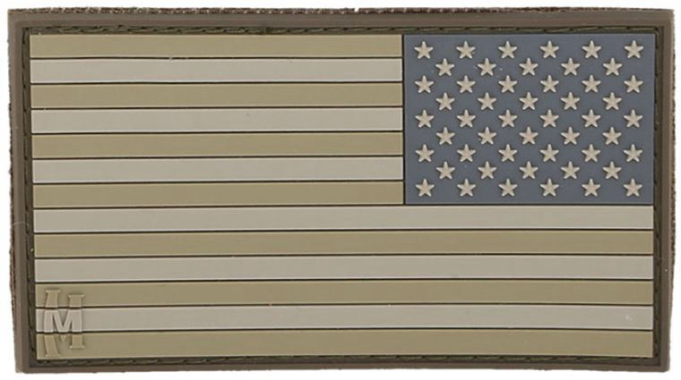 Maxpedition PVC Large Reverse USA Flag Patch, Arid