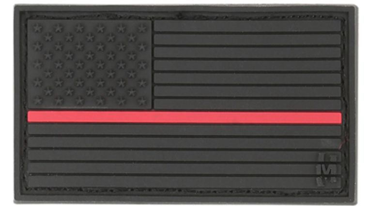 Maxpedition PVC Small USA Flag Patch, Firefighter Thin Red Line