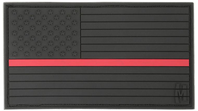 Maxpedition PVC Large USA Flag Patch, Firefighter Thin Red Line