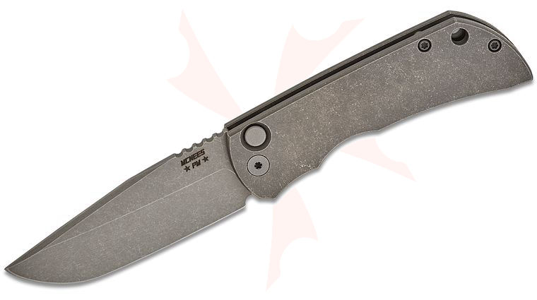 Jonathan McNees Performance Machined MAC2 Ti AUTO Knife 3.375 inch CPM-MagnaCut Atomic Clip Point Blade, Atomic Titanium Handles