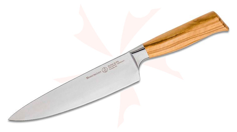 Messermeister Oliva Elite 8 inch Stealth Chef's Knife, Olive Wood Handle