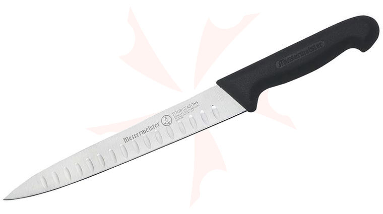 Messermeister Pro Series 8 inch Kullenschliff Carving Knife, Black POM Handle