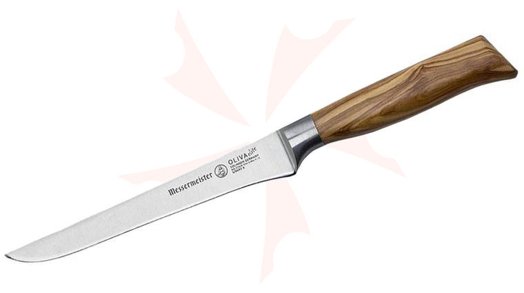 Messermeister Oliva Elite 6 inch Stiff Boning Knife, Olive Wood Handle