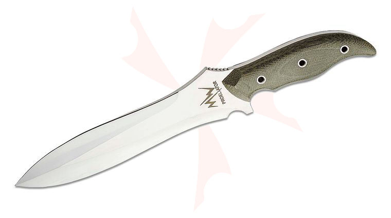 Mercworx Proeliator Double Edged Combat Knife 9.25 inch CPM 154 Blade Chili Pepper Handle, Kydex Sheath