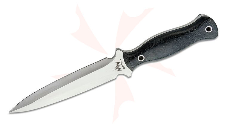 Mercworx SHIVA Combat Dagger 6.5 inch Double Edged 154CM Blade, Micarta Handles, Kydex Sheath