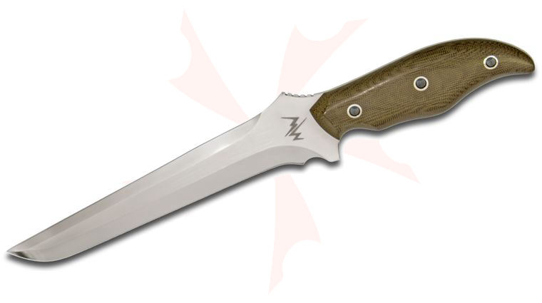 Mercworx TANTO Chili Pepper Handle S30V 7.5 inch Double Edged Blade, Kydex Sheath