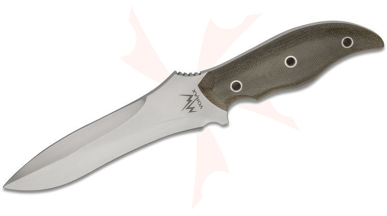 Mercworx Vorax Chili Combat Knife 6 inch 154CM Double Edge Blade, OD Green Micarta Handles (VCH154)