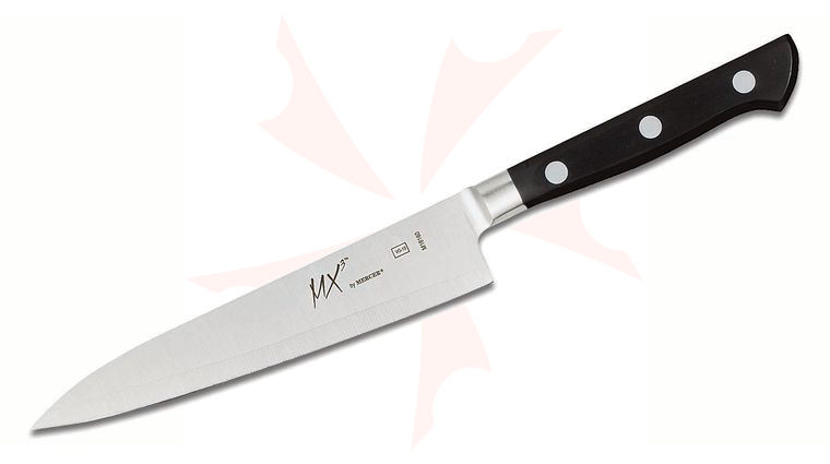 Mercer Cutlery MX3 150mm 5.875 inch Petty Knife, Black Delrin Handles