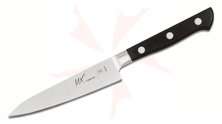 Mercer Cutlery MX3 120mm 4.75 inch Petty Knife, Black Delrin Handles
