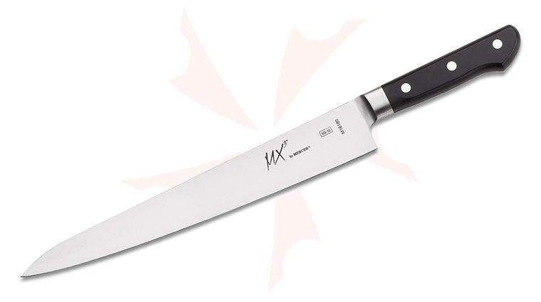 Mercer Cutlery MX3 240mm 9.43 inch Sujihiki Knife, Black Delrin Handles