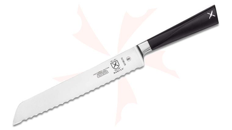 Mercer Cutlery ZuM 8 inch Bread Knife, Wavy Edge, Black Delrin Handles