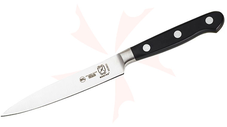Mercer Cutlery Renaissance 5 inch Utility Knife, Black Delrin Handles