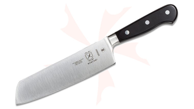 Mercer Cutlery Renaissance 7 inch Nakiri Knife, Black Delrin Handles