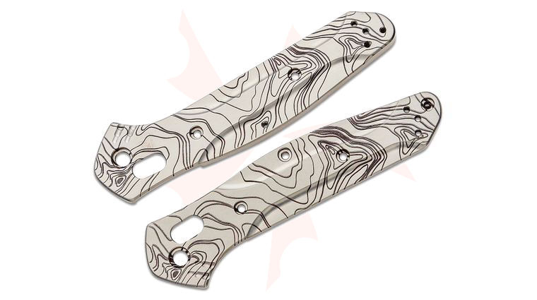 MetonBoss Titanium Benchmade Original 940/943 Scales, Topographic Engraved, Knife Not Included