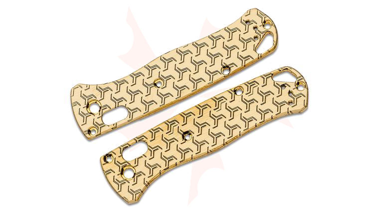 MetonBoss Brass Benchmade 535 Bugout Scales, Turbo Engraved, Knife Not Included