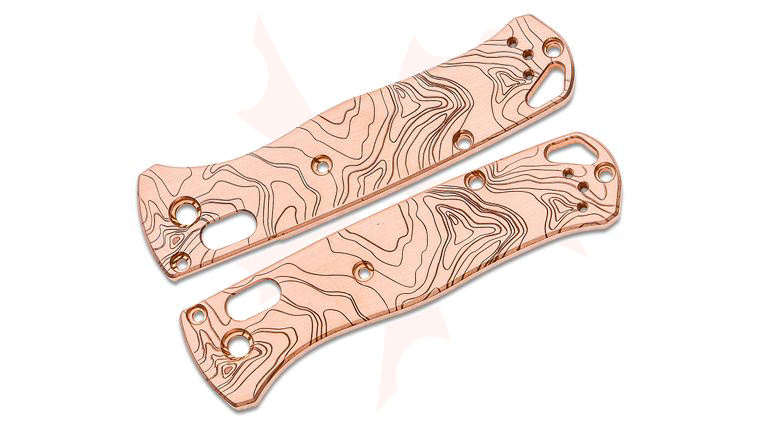 MetonBoss Copper Benchmade 535 Bugout Scales, Topographic Engraved, Knife Not Included