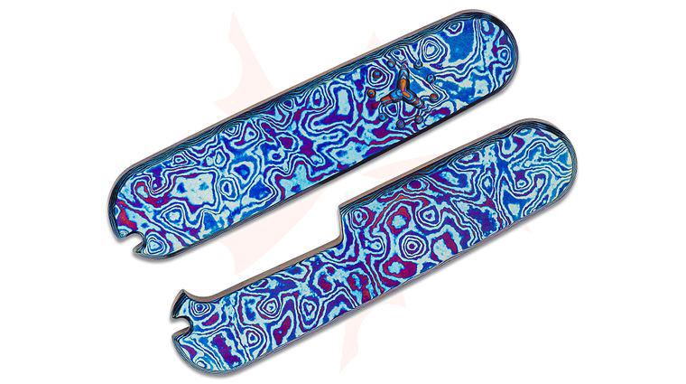 MetonBoss 91mm Alien Timascus Swiss Army Knife Scales with Logo, Knife Not Included