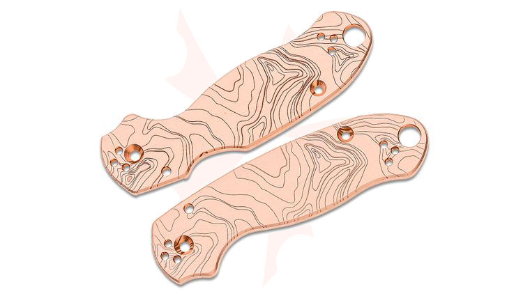 MetonBoss Copper Spyderco Para 3 Scales, Topographic Engraved, Knife Not Included