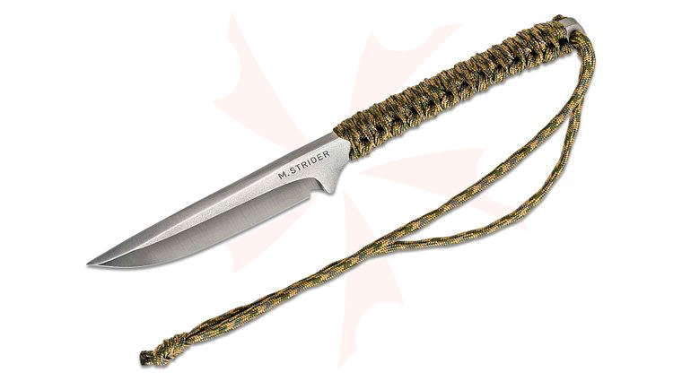 Mick Strider Custom Concealed Carry Fixed Blade Knife 3.75 inch S30V Satin Drop Point, Camo Cord Wrapped Handle, Kydex Sheath