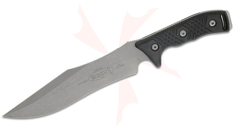 Microtech 104-10AP Arbiter Fixed Blade Knife 9 inch Apocalyptic Double Edge, Milled G10 Handles, Composite Sheath
