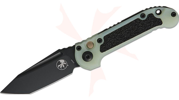 Microtech 1136-1GTJGS-X4 Signature Series LUDT Gen III AUTO Folding Knife 3.45 inch M390MK Black Tanto Plain Blade, Jade Green G10 Handles with 3M Traction Tape Inserts