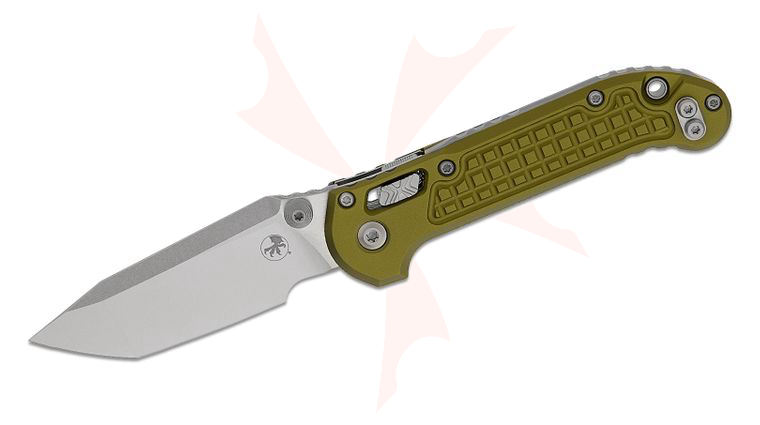 Microtech 1136RL-10FROD LUDT RAM-LOK Manual Folding Knife 3.45 inch M390MK Stonewashed Tanto Plain Blade, OD Green Frag Aluminum Handles, Reversible Clip