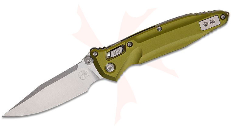 Microtech 159RL-10OD Socom Delta RAM-LOK Folding Knife 4 inch M390MK Stonewashed Clip Point Blade, OD Green Contoured Aluminum Handles, Reversible Clip