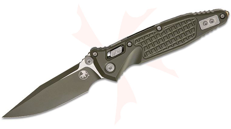 Microtech 160RL-1FRCMPOD-Z13 Socom Elite RAM-LOK Folding Knife 4 inch M390MK Magpul OD Green Cerakote Clip Point Blade and Frag Aluminum Handles, Reversible Clip