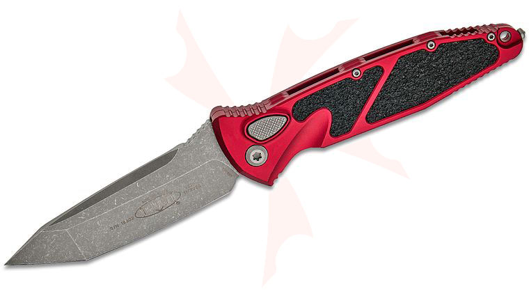 Microtech 161A-10APMR Socom Elite AUTO Folding Knife 4.05 inch Apocalyptic Tanto Plain Blade, Merlot Aluminum Handles