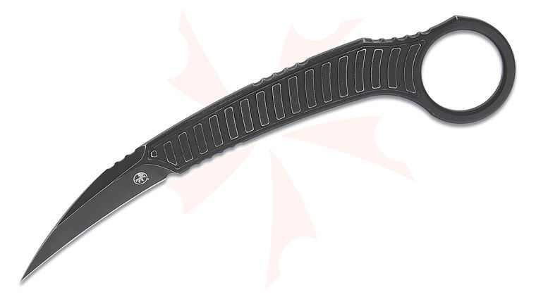 Microtech/Bastinelli Creations 215-1DBKS Signature Series Feather Fixed Blade Knife 3 inch D2 Distressed Black Blade and Handle, Kydex IWB Sheath
