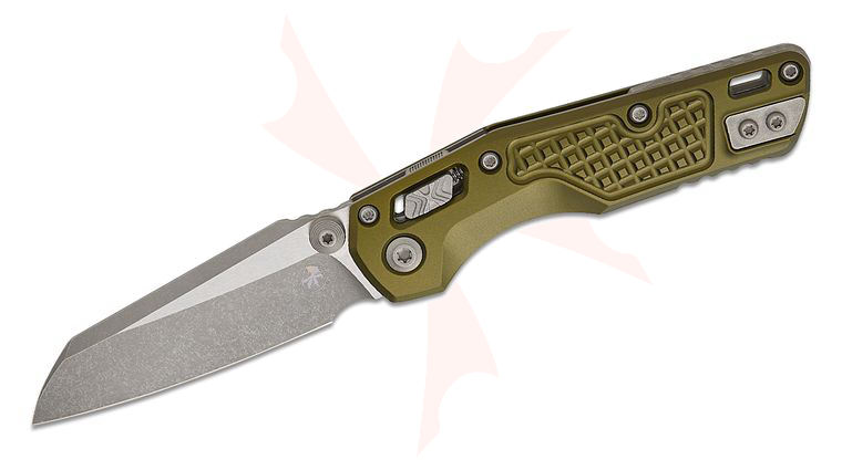 Microtech 210M-10APFROD MSI Mini RAM-LOK Manual Folding Knife 3.19 inch Bohler M390MK Apocalyptic Modified Sheepsfoot Plain Blade, OD Green Frag Aluminum Handles, Reversible Deep Carry Clip
