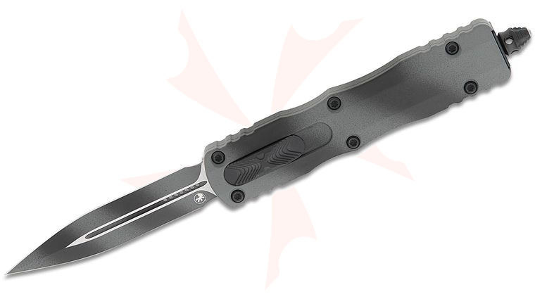 Microtech 225-1UWPS Signature Series Dirac AUTO OTF Knife 2.92 inch Urban War Paint Double Edge Dagger Blade and Aluminum Handles