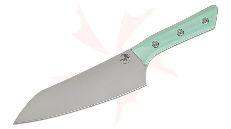 Microtech 3000-10CA Kitchen Chef's Knife 8 inch M390MK Stonewashed Blade, Caribbean Blue G10 Handles