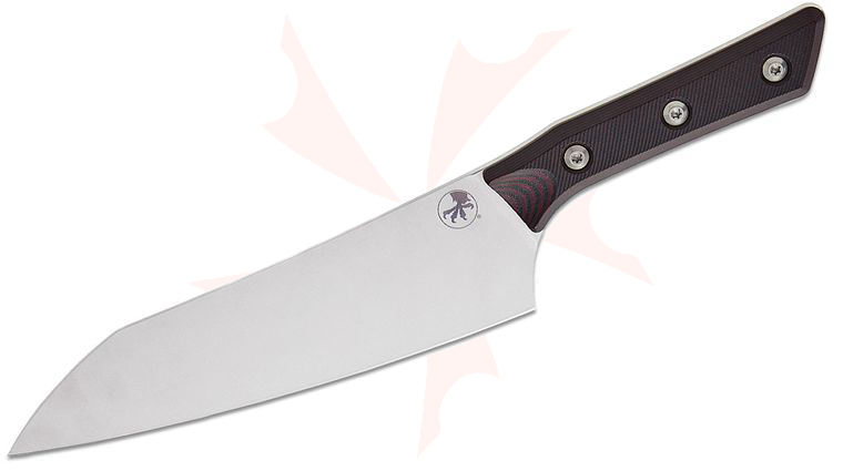 Microtech 3000-10BC Kitchen Chef's Knife 8 inch M390MK Stonewashed Blade, Black Cherry G10 Handles