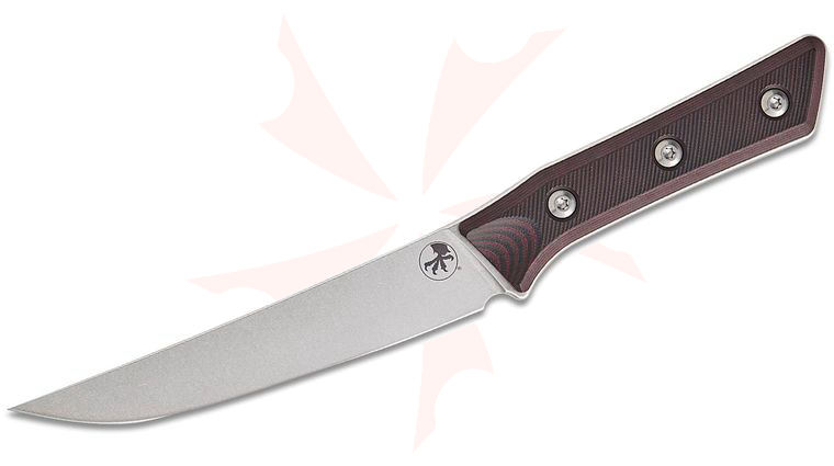 Microtech 3100-10BC Kitchen Boning Knife 6.25 inch M390MK Stonewashed Blade, Black Cherry G10 Handles