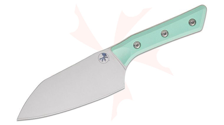 Microtech 3200-10CA Kitchen Santoku Knife 6 inch M390MK Stonewashed Blade, Caribbean Blue G10 Handles