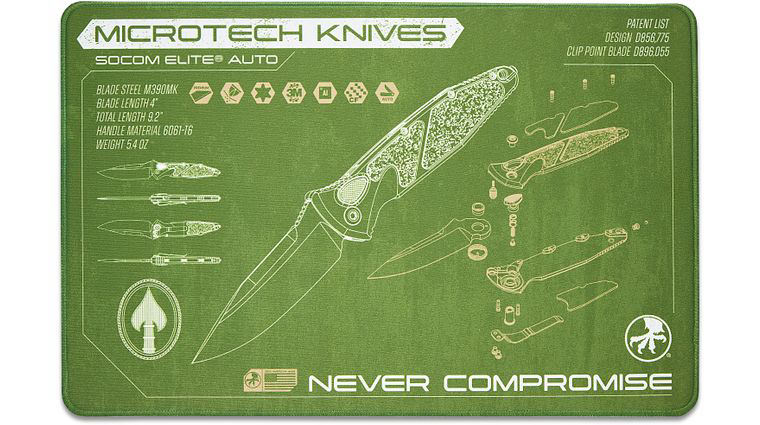 Microtech Socom Elite AUTO OD Green Oversized Shop Display Mat Mousepad ...