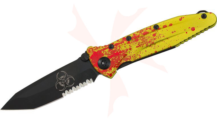 Microtech 163-2Z Socom Delta Manual 4 inch Black Combo Blade, Zombie Green