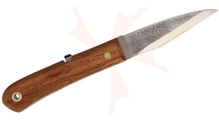 Mikihisa Double Bevel Moroha Japanese Folding Knife 4 inch Blue Steel , Japanese Cherry Wood Handles