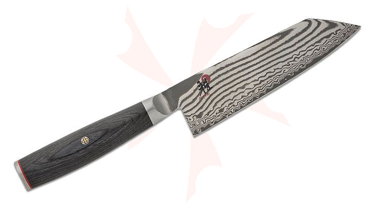 Zwilling J.A. Henckels 5000FCD Miyabi Kaizen II 6.5 inch Bunka Knife, Hollow Edge, FC61 Damascus Blade, Black Pakkawood Handle