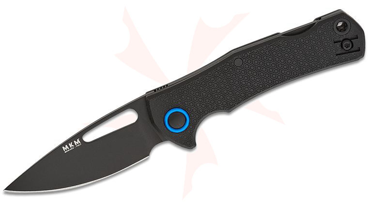 MKM Jesper Voxnaes Lov Lockback Folding Knife 3 inch N690Co Black Drop Point Blade, Black FRN Handles