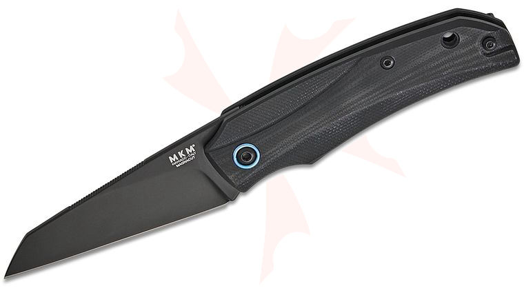MKM Ice Liner Lock Front Flipper Knife 2.63 inch CPM-MagnaCut Black PVD Reverse Tanto Blade, Black G10 Handles