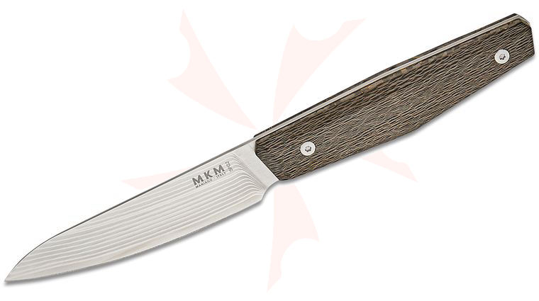 MKM Jens Anso Limited Edition Prima Kitchen Paring Knife 4 inch SPG2 Polished Utility Blade, Milled Raindrop Gold Carbon Fiber Handles