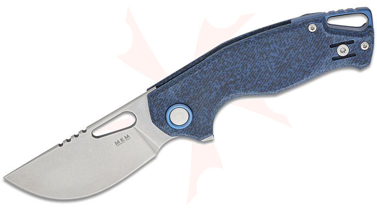 MKM Viper Knives Jesper Voxnaes Vincent Liner Lock Flipper Knife 2.75 inch CPM-MagnaCut Stonewashed Skinner Blade, Denim Canvas Micarta Handles