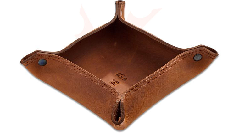 MKM Vegetable-Tanned Leather EDC Valet Tray, Natural