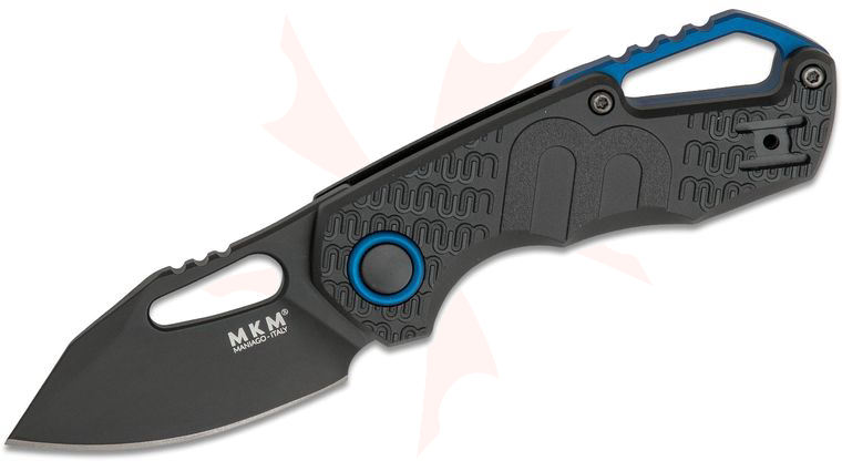 MKM FOX Knives Jesper Voxnaes Isonzo Folding Knife 2.25 inch N690 Black Clip Point Plain Blade, Black FRN Handles