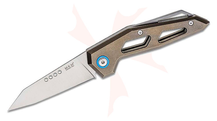 MKM Graciut Edge Slipjoint Folding Knife 2.95 inch M390 Satin Blade, Bronze Titanium Handles